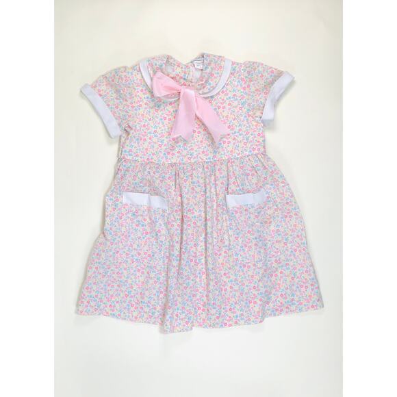 GIRLS VINTAGE GIRLS FLORAL DRESS SIZE 6 - Picture 1 of 2